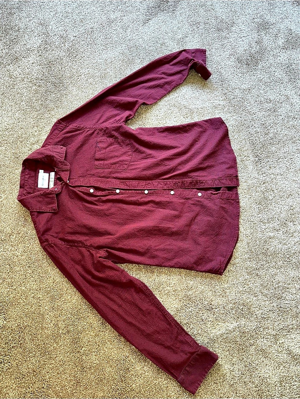 Goodfellow & Co The Every Wear Oxford Button-Up Burgundy Large
